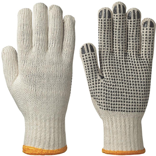 501 Knitted Dotted-Palm Gloves, Poly/Cotton, Medium MAS Chibougamau