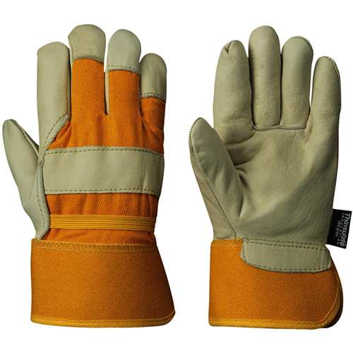 632 Insulated Fitter's Gloves, One Size, Grain Cowhide Palm, Boa Inner Lining MAS Chibougamau