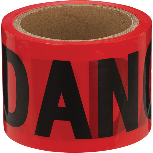 388 Ruban de danger, Bilingue, 3" la x 200' lo, 1,5 mil, Noir/rouge MAS Chibougamau