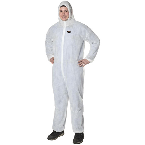 2035 Disposable Coveralls, Small, White, Polypropylene MAS Chibougamau