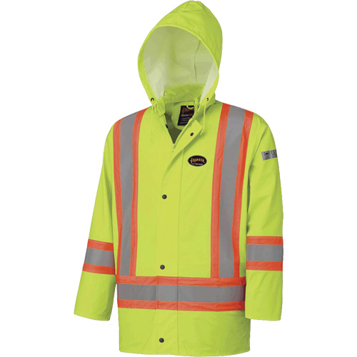5894 Veste imperm&eacute;able r&eacute;sistant &agrave; la flamme, 2T-Grand, Jaune lime haute visibilit&eacute; MAS Chibougamau