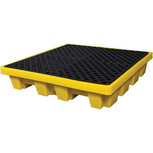 Ultra-Spill Pallet emboitable, 4 barils, Capacit&eacute; de d&eacute;versement 66 gal. US, 51" x 51" x 10" MAS Chibougamau