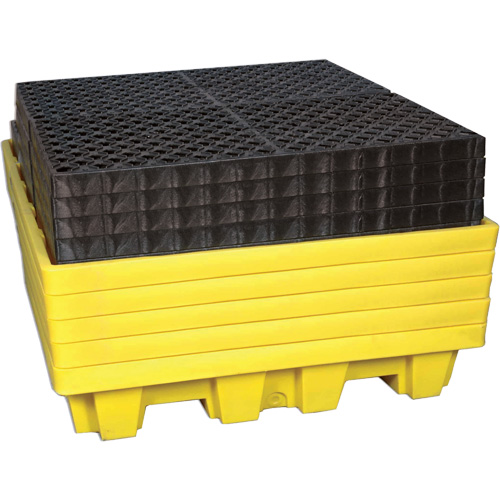 Ultra-Spill Pallet emboitable, 4 barils, Capacit&eacute; de d&eacute;versement 66 gal. US, 51" x 51" x 10" MAS Chibougamau