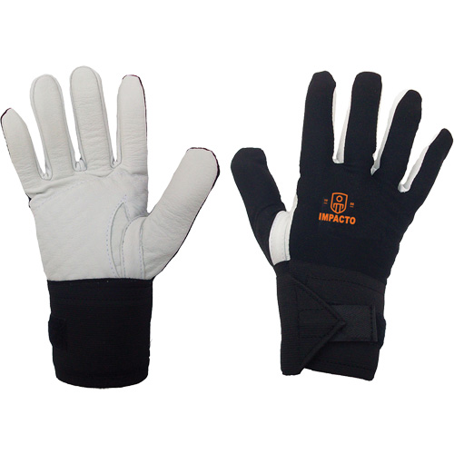 Gant r&eacute;sistant &agrave; limpact pour droitier, 7/Petit, Paume en Cuir fleur, Poignet &eacute;lastique MAS Chibougamau