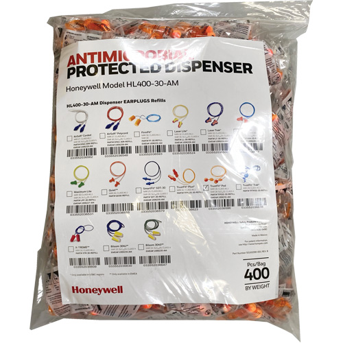TF-30 Earplugs Refill for HL400 Dispenser, Bulk - Polybag, Corded MAS Chibougamau