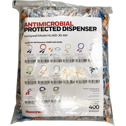 FF-30 Earplugs Refill for HL400 Dispenser, Bulk - Polybag, Corded MAS Chibougamau