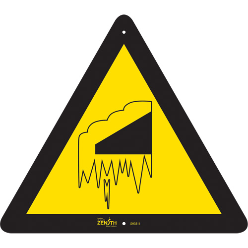 Falling Snow/Ice CSA Standard Safety Sign, 12" x 12", Aluminum, Pictogram MAS Chibougamau