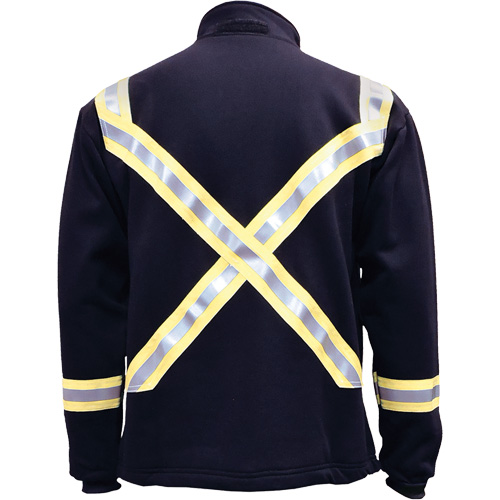 Veste FR ray&eacute;e en molleton &agrave; fermeture &agrave; glissi&egrave;re compl&egrave;te, Moyen, Bleu marin MAS Chibougamau