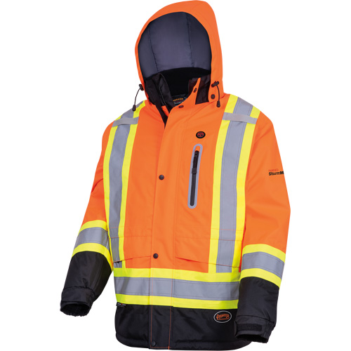 5407 Manteau de s&eacute;curit&eacute; imperm&eacute;able, isol&eacute;e et chauff&eacute;e, Hommes, Petit, Orange haute visibilit&eacute; MAS Chibougamau