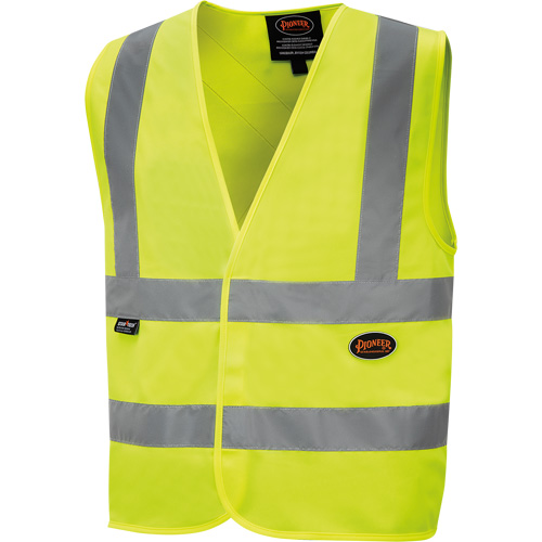 6886 High-Visibility Tricot Safety Vest, High Visibility Lime-Yellow, Small, Polyester MAS Chibougamau