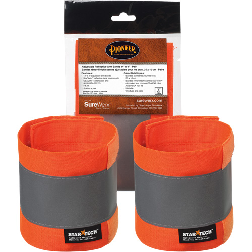 140A High-Visibility Orange Adjustable 14" X 4" Reflective Armband MAS Chibougamau