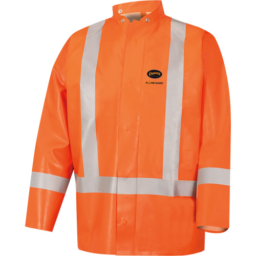 5990J Manteau de s&eacute;curit&eacute; imperm&eacute;able tr&egrave;s robuste ignifuge et r&eacute;sistant aux arcs &eacute;lectriques, Petit, Orange haute visibilit&eacute;, 11 cal/cm² MAS Chibougamau
