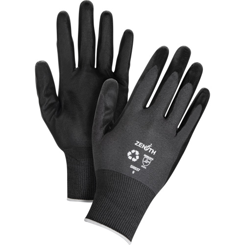 Gants &eacute;cologiques enduits et perm&eacute;ables &agrave; l'air, 8, R&ecirc;vetement Mousse de nitrile, Calibre 21, Enveloppe en Nylon/rPET MAS Chibougamau