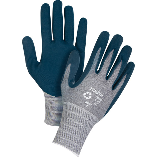 Eco-Friendly Lightweight Coated Gloves, 8, Foam Nitrile Coating, 15 Gauge, Polyester/RPET Shell MAS Chibougamau