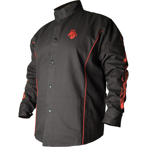 Veste de soudage BSX ignifuge profil&eacute;, Coton, T-Grand, Noir MAS Chibougamau