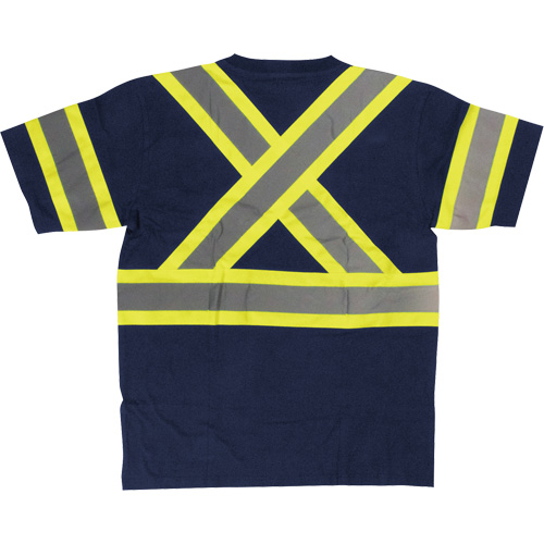 Short Sleeve Safety T-Shirt, Cotton, X-Small, Navy Blue MAS Chibougamau