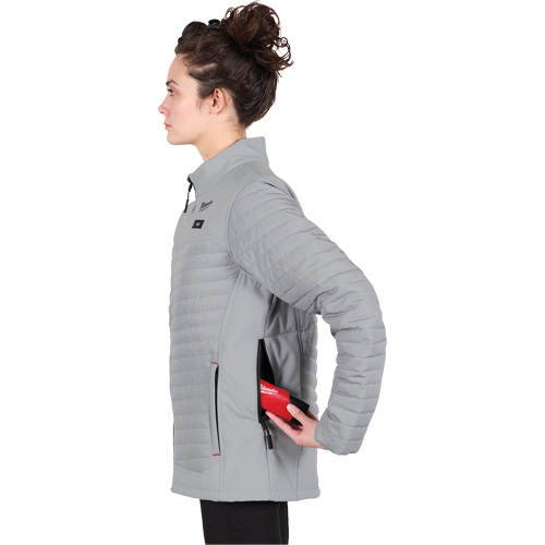 Manteau chauffant M12 Axis avec pile, Femmes, 2T-Grand, Gris MAS Chibougamau
