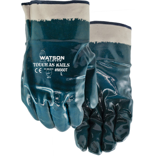 Tough-As-Nails Chemical-Resistant Gloves, Size X-Large, Cotton/Nitrile MAS Chibougamau