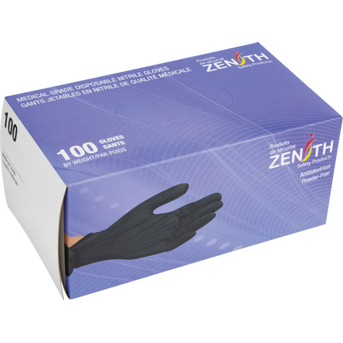 Heavyweight Tactile Grip Examination Gloves, X-Large, Nitrile, 8-mil, Powder-Free, Black, Class 2 MAS Chibougamau