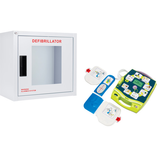 AED Plus&reg; Defibrillator & Wall Cabinet Kit, Semi-Automatic, English, Class 4 MAS Chibougamau