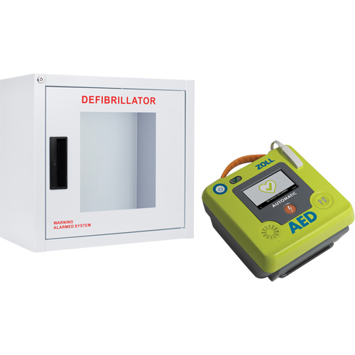 AED 3 AED & Wall Cabinet Kit, Semi-Automatic, French, Class 4 MAS Chibougamau