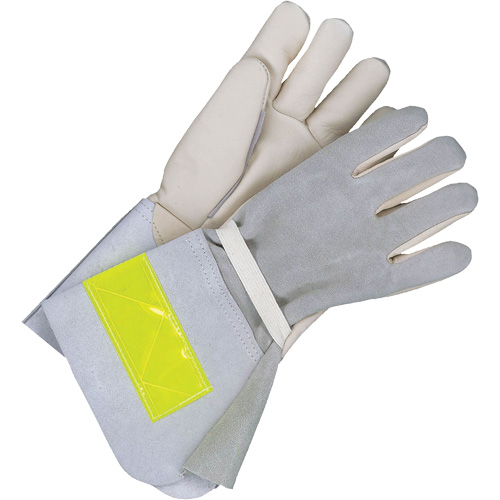 Lined Utility Gloves with 5" Cuff, Grain Cowhide, Size 10 MAS Chibougamau