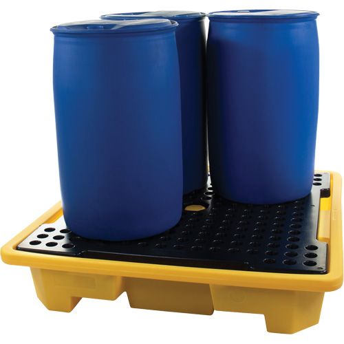 4-Drum Spill Pallet, 66 US gal. Spill Capacity, 57.5" x 57.5" x 12" MAS Chibougamau