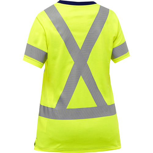 Chemise &agrave; manches courtes et X au dos Bisley pour femmes, Poly-coton, Petit, Jaune lime haute visibilit&eacute; MAS Chibougamau