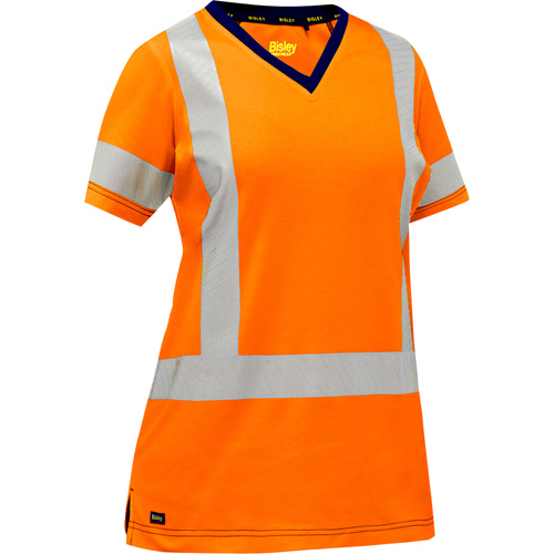 Bisley&reg; Women's X-Back Short Sleeve Shirt, Poly-Cotton, Small, High Visibility Orange MAS Chibougamau
