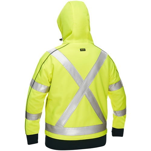 Bisley&reg; X-Back Women's Contoured Full Zip Hooded Sweatshirt with Sherpa Lining, 3X-Large, High Visibility Lime-Yellow MAS Chibougamau