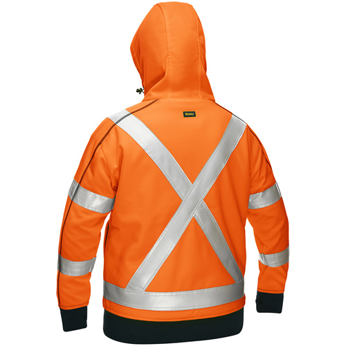 Bisley&reg; X-Back Women's Contoured Full Zip Hooded Sweatshirt with Sherpa Lining, Medium, High Visibility Orange MAS Chibougamau