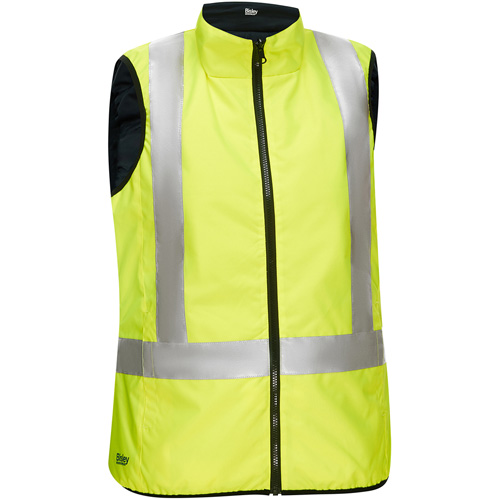 Veste bouffante, enveloppante et r&eacute;versible avec X au dos Bisley pour femmes, Jaune lime haute visibilit&eacute;, Petit, Polyester MAS Chibougamau