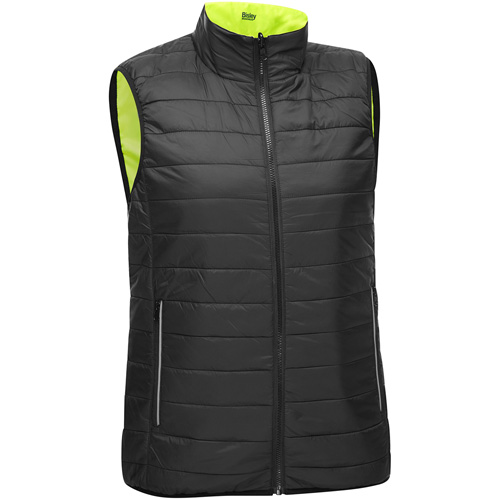 Veste bouffante, enveloppante et r&eacute;versible avec X au dos Bisley pour femmes, Jaune lime haute visibilit&eacute;, Petit, Polyester MAS Chibougamau