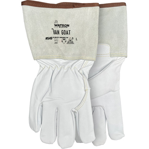 Gants r&eacute;sistant &agrave; la coupe et &agrave; l'arc &eacute;lectrique Van Goat 549, Taille Moyen, Enveloppe en Cutshield/Para-aramide/Polyester/Acier inoxydable/Ch&egrave;vre, ASTM ANSI niveau A6/EN 388 niveau F MAS Chibougamau