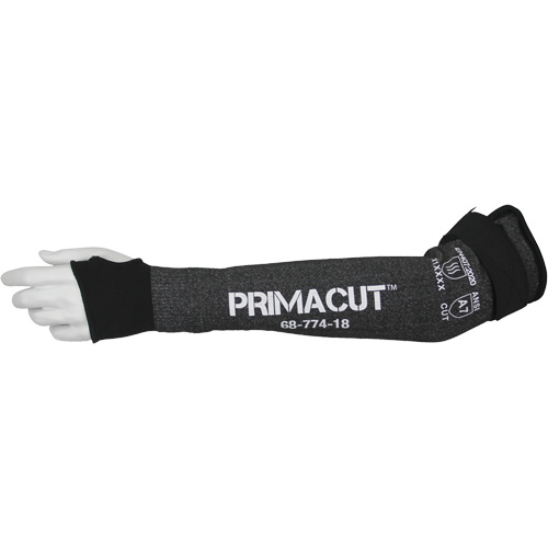Manchette r&eacute;sistante &agrave; la coupe PrimaCut 68-774, PEHP, 18", ASTM ANSI niveau A7/EN 388 niveau F, Gris MAS Chibougamau