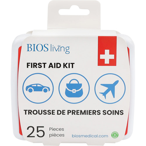 Trousse de premiers soins pour la maison et le voyage de 25 morceaux, Boîte en plastique MAS Chibougamau