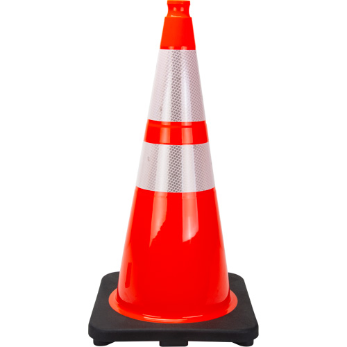 Premium Traffic Cone, 28", Orange, 4" & 6" Reflective Collar(s) MAS Chibougamau