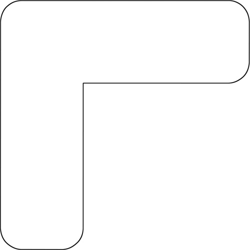 Angle 90 degr&eacute;s Durastripe Xtreme pour coins ronds, L, 4" lo x 4" la, Blanc, Vinyle MAS Chibougamau
