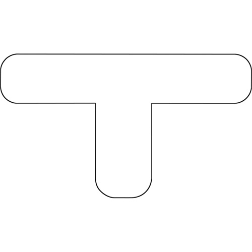 Durastripe X-TREME DuraT arrondi, T, 7" lo x 4" la, Blanc, Vinyle MAS Chibougamau