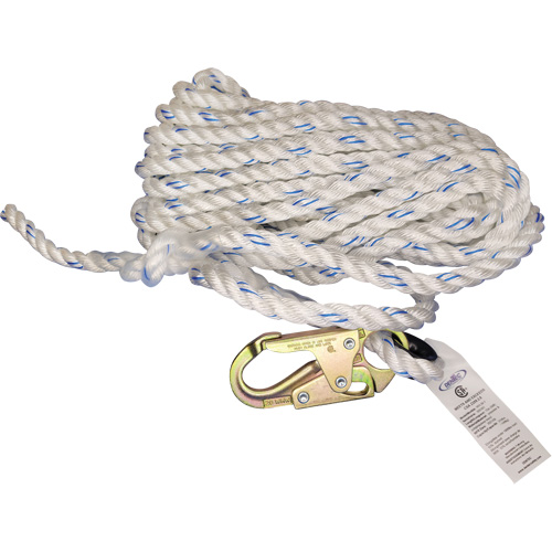 Vertical Life Line with 3/4" Snap Hook & Thimble Eye MAS Chibougamau