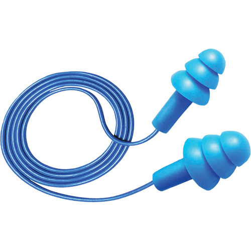 Hush 50-25 Reusable Metal Detectable Earplugs, Corded, One-Size, Bulk - Box, 25 NRR dB MAS Chibougamau