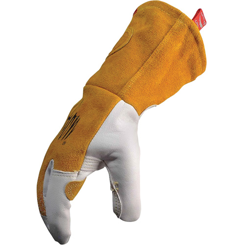 Caiman&reg; Premium TIG/MIG Welder's Gloves with FR Insulated Split Cowhide Back, Grain Goatskin, Size Large MAS Chibougamau