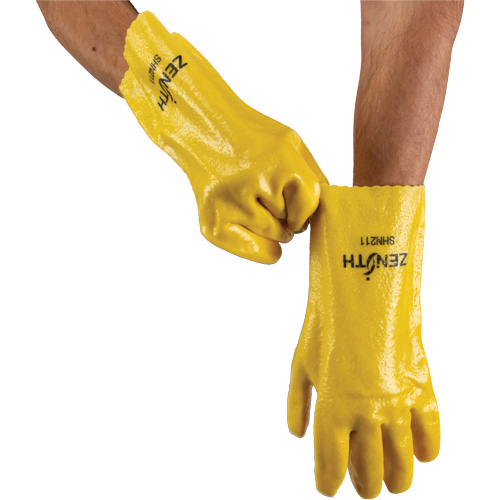 Gants &agrave; fini rugueux et r&eacute;sistants aux produits chimiques, Taille 9, 12" lo, PVC, Doublure en Interlock, 47-mil MAS Chibougamau