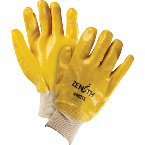 Rough-Finish Chemical-Resistant Gloves, Size 9, 10" L, PVC, Interlock Inner Lining, 47-mil MAS Chibougamau
