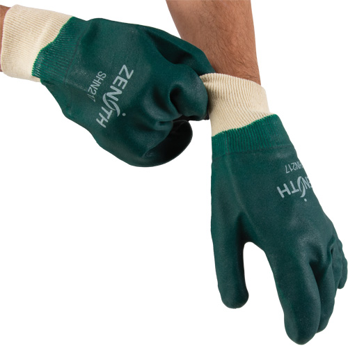 Gants verts &agrave; double enduit, 10" lo, PVC, Doublure en Jersey de coton, 70 mils MAS Chibougamau