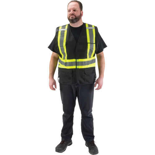 Veste d'arpenteur conforme aux normes de la CSA, Noir, Moyen, Polyester MAS Chibougamau