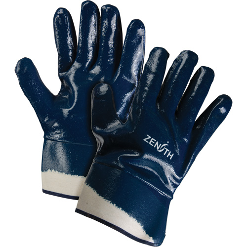 Heavyweight Safety Cuff Gloves, 10/X-Large, Nitrile Coating, Cotton Shell MAS Chibougamau