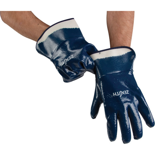 Heavyweight Safety Cuff Gloves, 10/X-Large, Nitrile Coating, Cotton Shell MAS Chibougamau