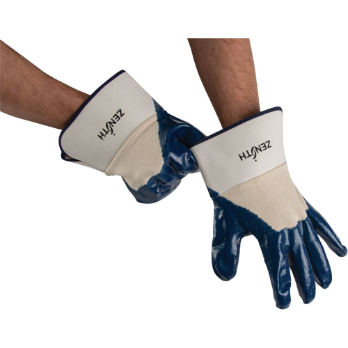 Heavyweight Safety Cuff Gloves, 11/2X-Large, Nitrile Coating, Cotton Shell MAS Chibougamau