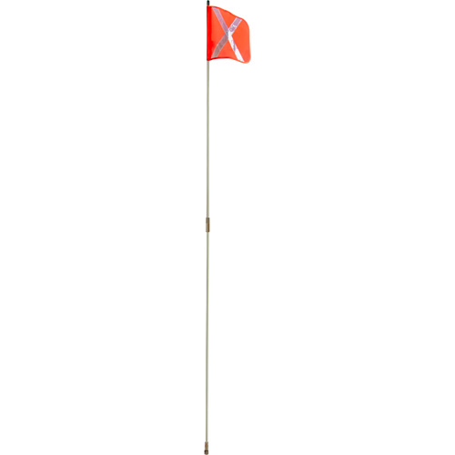 Heavy-Duty Safety Whip, Threaded Mount, 8' High, Orange with Reflective X MAS Chibougamau